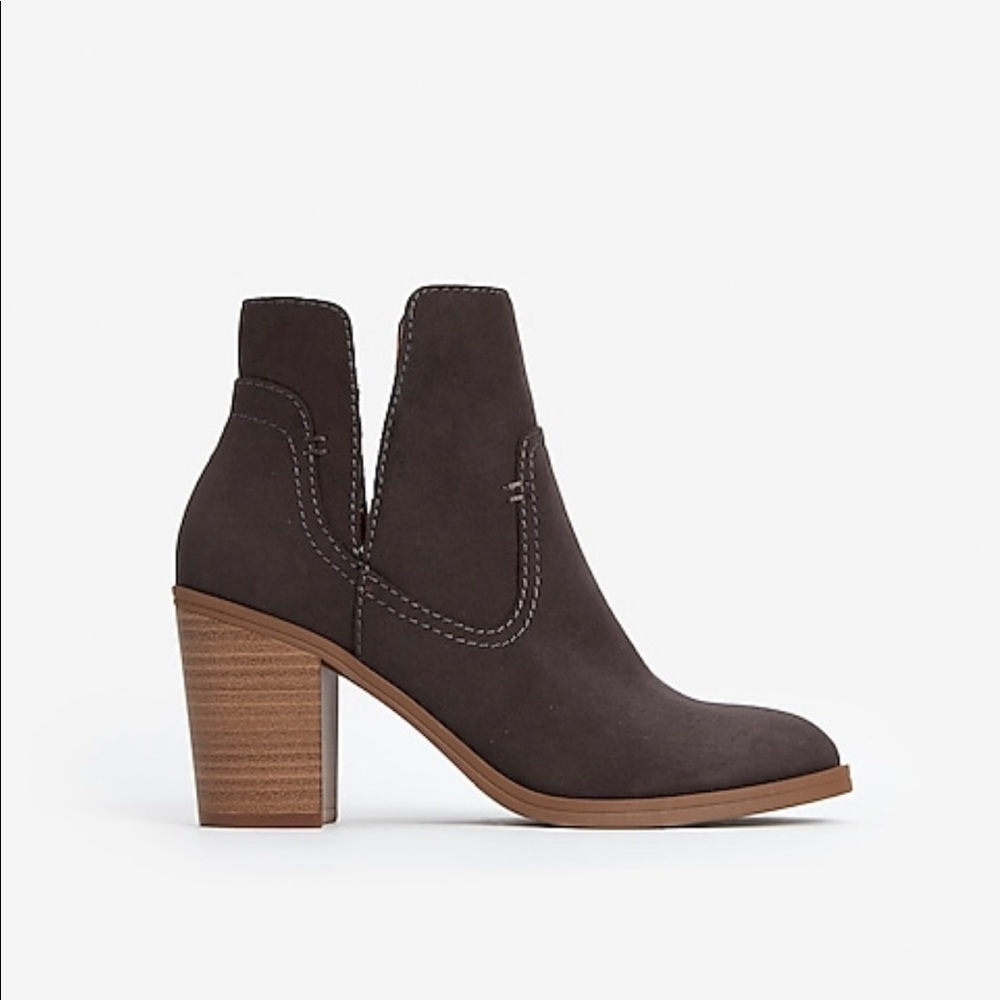 Express High Side Slit Booties, Size 7